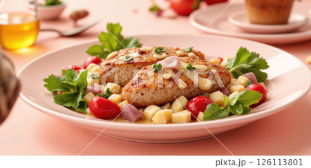 AI-Powered Personalized Nutrition Meal Planning Apps Visual concept of AI-powered personalized nutrition with meal planning apps, AI algorithms creating customized meal plans 126113801
