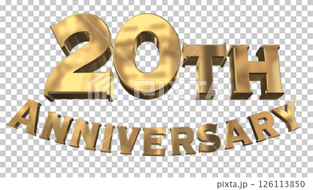 3DCG文字「20th Anniversary/20周年マークキラキラ」 126113850