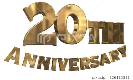 3DCG文字「20th Anniversary/20周年マークキラキラ」 126113851
