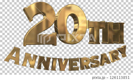 3DCG文字「20th Anniversary/20周年マークキラキラ」 126113851