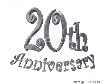 3DCG文字「20th Anniversary/20周年マークキラキラ」 126113903