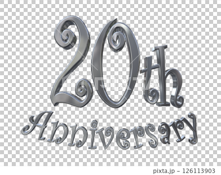 3DCG文字「20th Anniversary/20周年マークキラキラ」 126113903