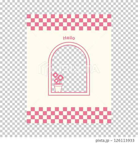 美式餐廳風格令人印象深刻的窗框卡片模板粉紅色 美式餐廳風格令人印象深刻的窗框卡片模板粉紅色 126113933