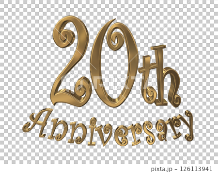 3DCG文字「20th Anniversary/20周年マークキラキラ」 126113941
