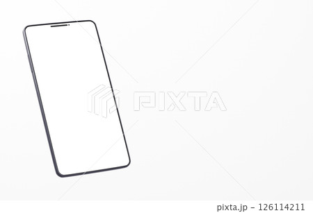 3D素材_スマートフォン_ブラック_白背景 3D素材_スマートフォン_ブラック_白背景 126114211