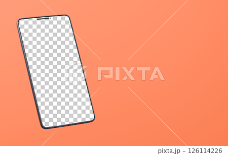 3D material_smartphone_black_orange 126114226