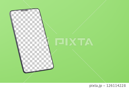 3D素材_スマートフォン_ブラック_緑 3D素材_スマートフォン_ブラック_緑 126114228