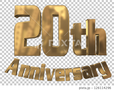 3DCG文字「20th Anniversary/20周年マークキラキラ」 126114296