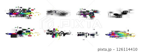 Glitch pixel art elements Glitch pixel art elements 126114410