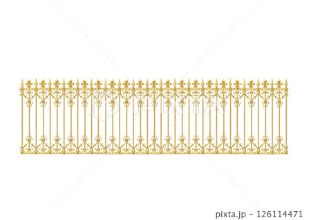 golden gates to Versailles castle,france, isolated on white background 126114471