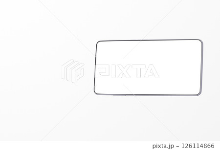 3D素材_スマートフォン_シルバー_白背景 126114866