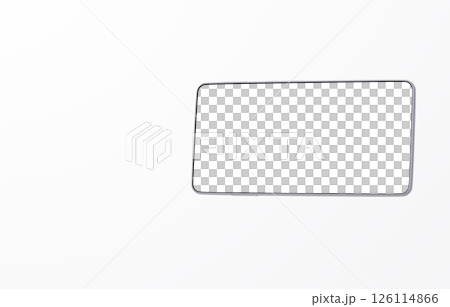 3D素材_スマートフォン_シルバー_白背景 126114866