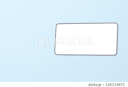 3D素材_スマートフォン_シルバー_水色 126114871