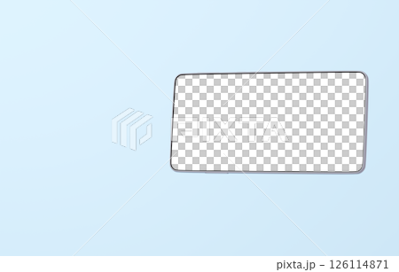 3D素材_スマートフォン_シルバー_水色 126114871