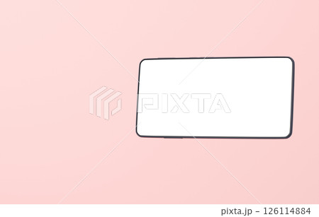 3D素材_スマートフォン_ブラック_ピンク 126114884