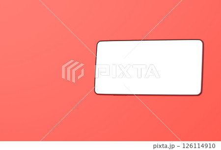 3D素材_スマートフォン_赤 126114910