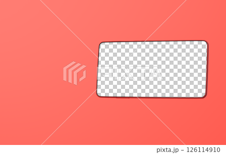 3D素材_スマートフォン_赤 126114910