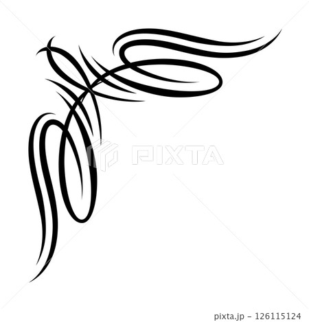 Vintage swirling corner. Retro decorative curling vignette. 126115124