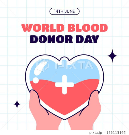 World Blood Donor Day Concept with Hand-Drawn Cartoon Elements Illustration 126115165