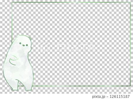 Frame background of a polar bear with folded arms (matcha green) Frame background of a polar bear with folded arms (matcha green) 126115187