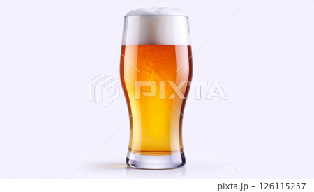 グラスに注がれた生ビール 126115237