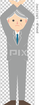 A man in a suit showing NO A man in a suit showing NO 126115442