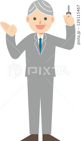 鍵を持つスーツの男性 鍵を持つスーツの男性 126115467