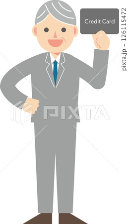 クレジットカードを持つスーツの男性 126115472