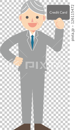 クレジットカードを持つスーツの男性 126115472