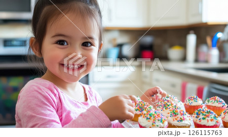 Bakers hands dust powdered sugar over a chocolate cake in dramatic light. Elegant scene for dessert, baking, and gourmet themes. 126115763
