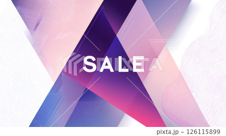 The gradient transition from purple to pink creates an abstract and contemporary feel for a sale background, ideal for commercial and retail promotions 126115899