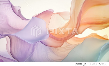 Soft artistic watercolor abstract background with smooth pastel brush strokes, ideal for creative and professional presentations. 126115960