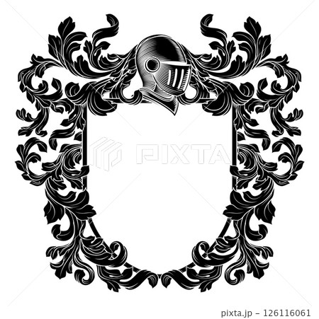 Coat of Arms Crest Knight Medieval Shield Heraldry 126116061