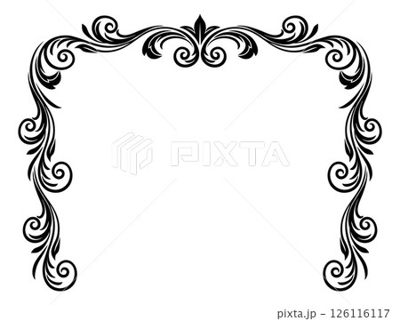 Filigree Heraldic Crest Motif Floral Pattern Frame 126116117