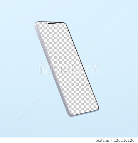 3D material_smartphone_silver_light blue 126116126