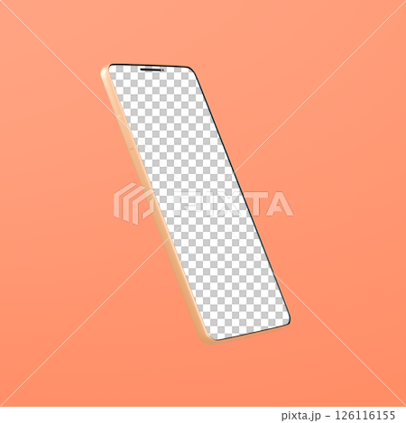 3D material_smartphone_orange 3D material_smartphone_orange 126116155