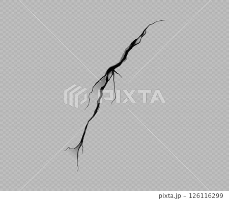Realistic wall crack effect, realistic land erosion, crashed ground texture, destruction surface vector illustration 126116299