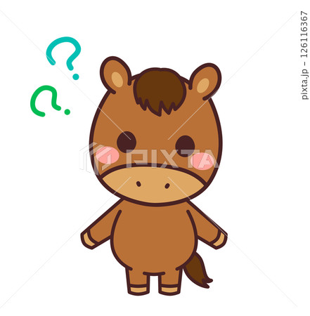 馬のかわいいキャラクター ? イラスト素材 馬のかわいいキャラクター ? イラスト素材 126116367