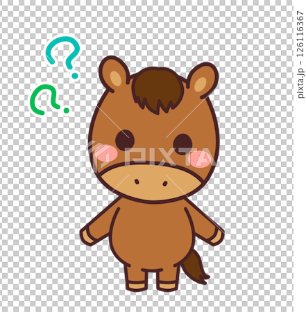 馬のかわいいキャラクター ? イラスト素材 馬のかわいいキャラクター ? イラスト素材 126116367
