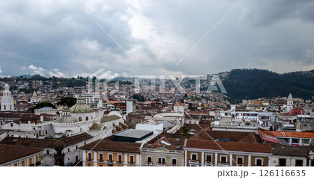 Panoramic view of Quito city from San Francisco church Panoramic view of Quito city from San Francisco church 126116635