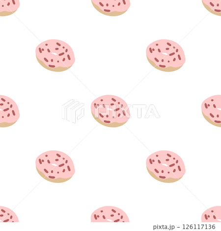 Seamless Pink Donut Pattern 126117136