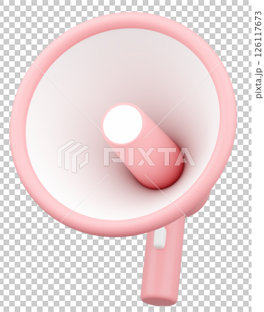 3Dイラスト_メガホン_ピンク 126117673