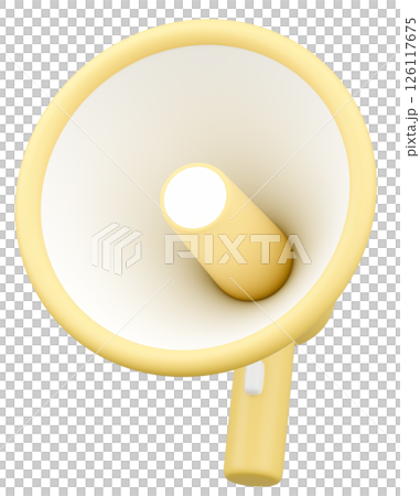 3D illustration_Megaphone_Yellow 126117675