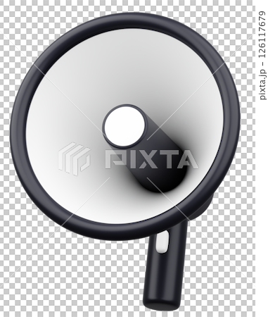 3D illustration_Megaphone_Black 3D illustration_Megaphone_Black 126117679