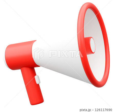 3Dイラスト_メガホン_赤 126117690