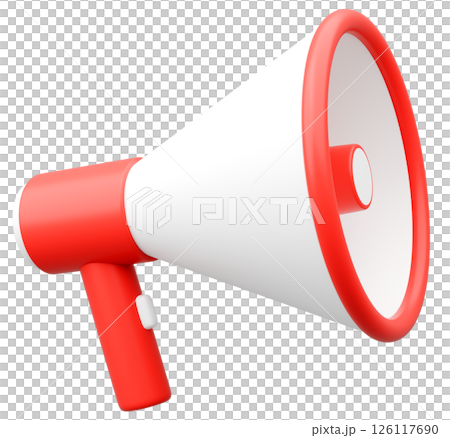 3Dイラスト_メガホン_赤 126117690