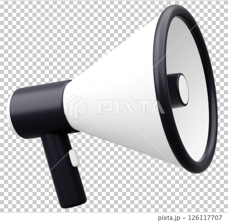 3D illustration_Megaphone_Black 126117707