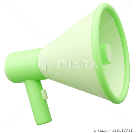 3Dイラスト_メガホン_黄緑 3Dイラスト_メガホン_黄緑 126117711