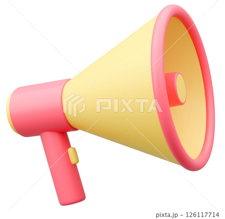 3Dイラスト_メガホン_カラフル 126117714