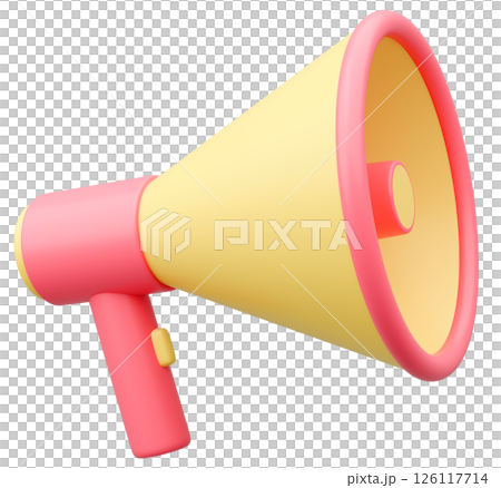 3Dイラスト_メガホン_カラフル 126117714